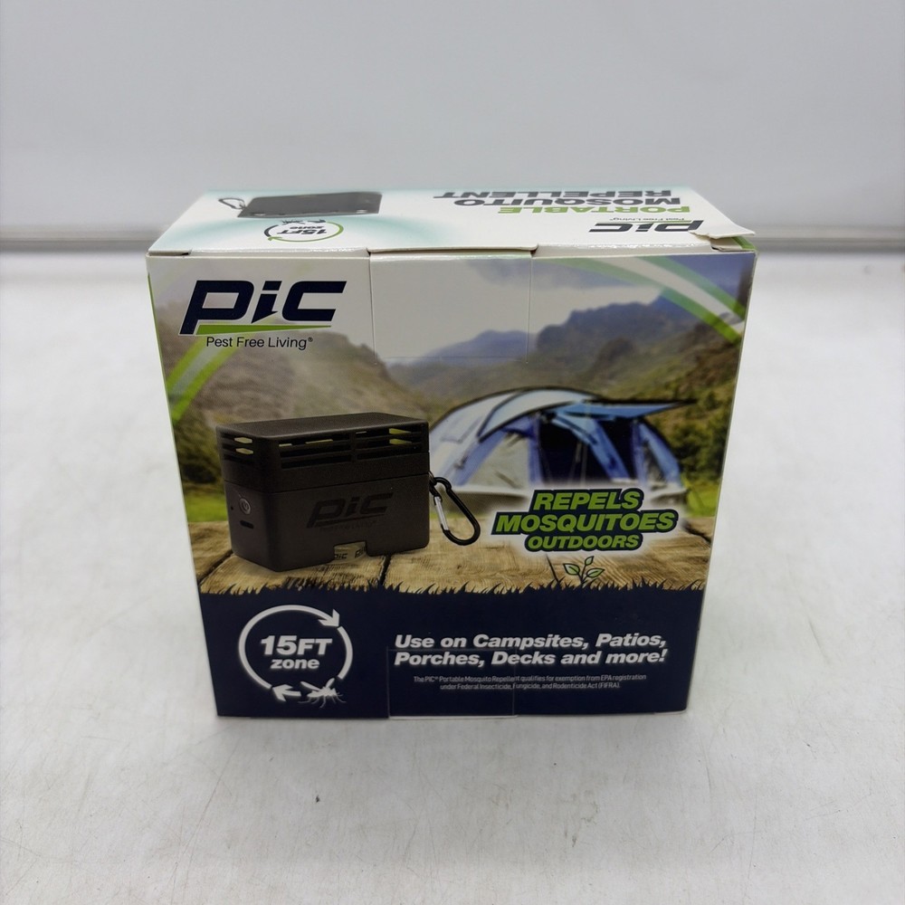 PIC PORTABLE MOSQUITO REPELLENT 60 HOUR 15FT ZONE NEW