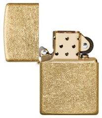 Zippo Armor Tumbled Brass Windproof Pocket Lighter, 28496