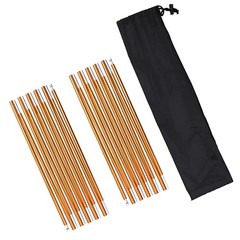 KangTeer Aluminum Tent Poles Replacement,2 Pack 11.8 ft 7001 Alloy Bar Gold