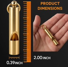 Brass Whistle for Adults, Premium Emergency Whistle, 125Db+, One Piece Outdoor S