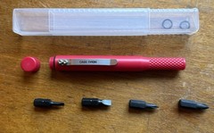 CountyComm Maratac Red Delrin & Brass Pen Driver Lot Pop Pen Key Pry Tool EDC