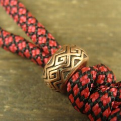 Red Copper “Fish” knife Lanyard Bead Paracord beads crafted for EDC gear XLH046
