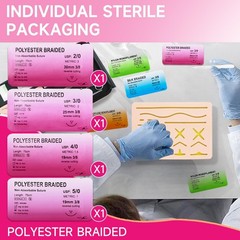 Sutures Thread with Needle (24 Mixed 2/0, 3/0, 4/0, 5/0) – Practicing…