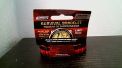 Secure Line NPCB550BKRL Survival Bracelet, Large Black/Red, FREE SHIP
