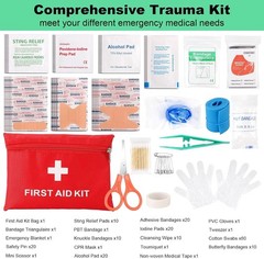 Advanced 256-Piece Survival Kit with First Aid Essentials – Molle Pouch Included