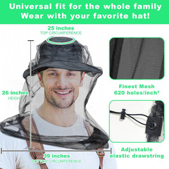 Premium Mosquito Head Net Mesh, 2 Pack Bug Face Net for Fly & Mosquito Protec…