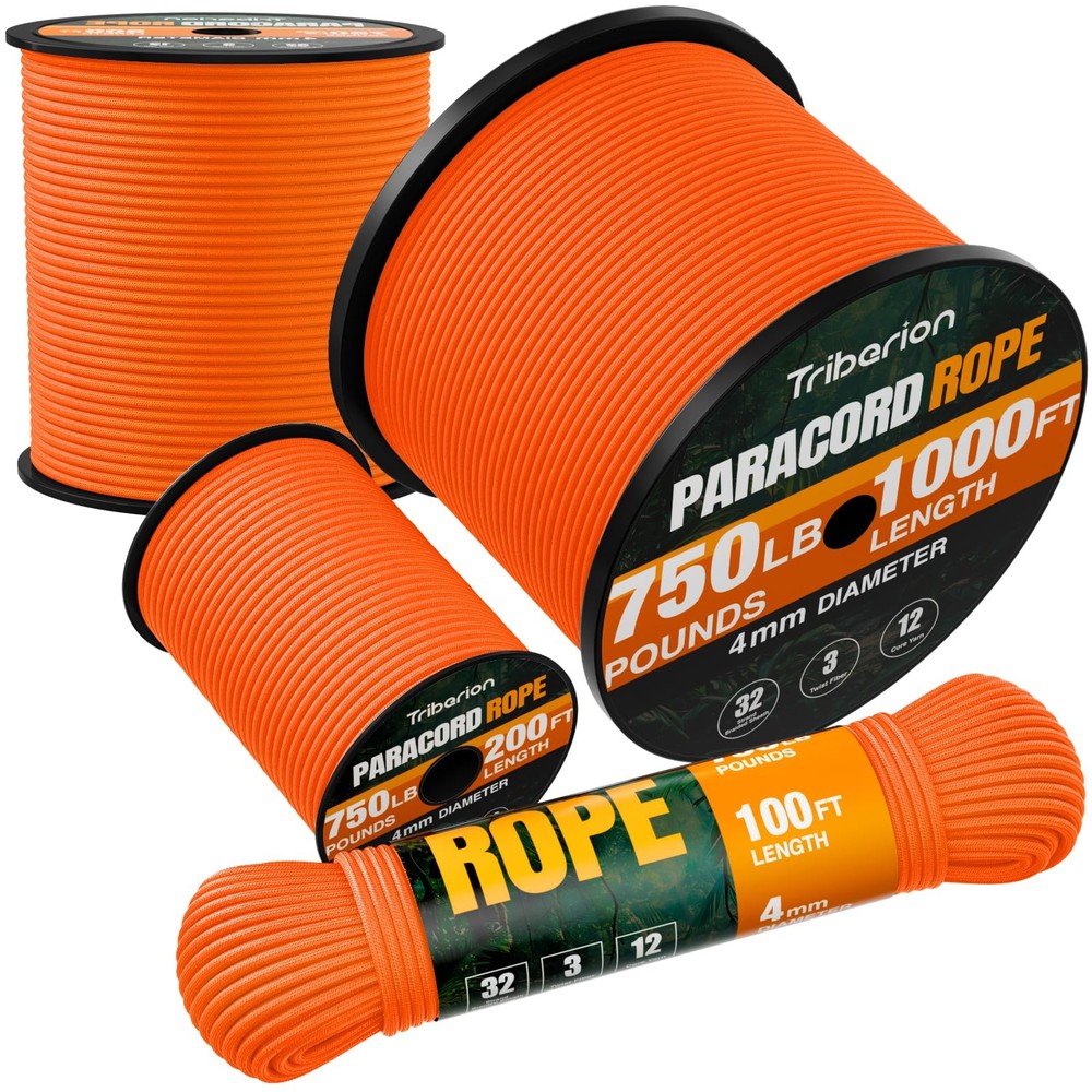 Paracord Rope 750 lb – 100ft 5/32″ Parachute Cord 4MM 12-Strand para Cord – H…