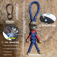 BSGB Paracord Beads Handcrafted Lanyards Super Mario Charms fit EDC Accessori…