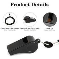 20 Pcs Plastic Whistles w/ Lanyard for Sports Coach Referee Lifeguard Emergency