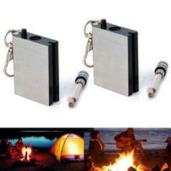 2Pcs Lighter Flint Magnesium Emergency Fire Starter Waterproof Survival Tool