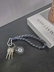 Wrist Paracord 550 Lanyard Keychain Blue And Gray
