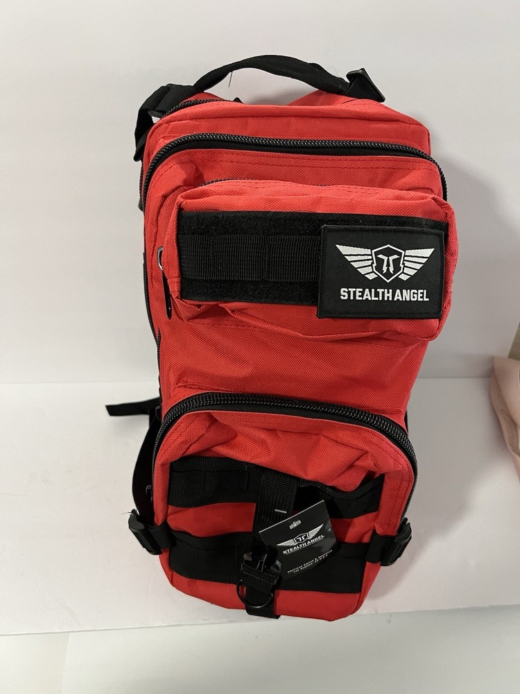 Stealth Angel Red Emergency Survival Bug Out Bag Kit -food , Water,Radio,Shelter