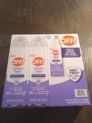 OFF! Clean Feel Mosquito& Tick Repellent Picaridin DEET-Free Bug Spray, 3-Pack