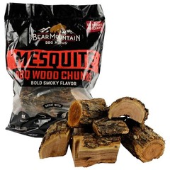 Bear Mountain BBQ Mesquite BBQ Wood Chunks for Grilling, 4 lb Bag-Pack of 4