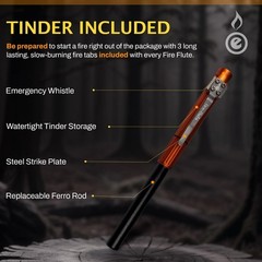 Compact Aluminum Signal Whistle with Ferro Rod & Waterproof Tinder Compartment –
