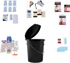 72 Hour Emergency Survival Kit Bucket Food Water Radio First Aid Supplies