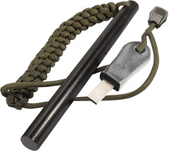 1/2 X 6 Inch Survival Drilled Flint Steel Fire Starter Ferrocerium Rod Kit with
