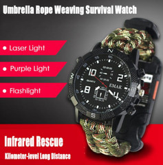 Outdoor Survival Wrist Watch Tactical Bracelet Hunting camping hiking Emergency
