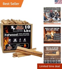 10lb Natural Fatwood Fire Starter Sticks by Billy Buckskin