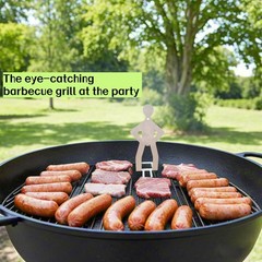 4 PCS Funny BBQ Stand Man Hot Dog Holder-Reusable Stainless Steel Hotdog and …