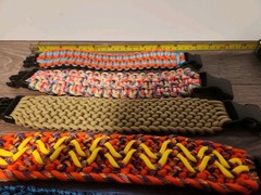 LOT: (6) Paracord Survival Bracelet – Handmade Multicolor – Outdoor Camping Hike