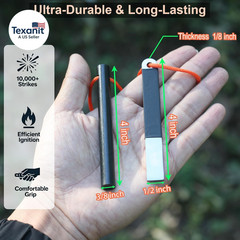 4″ Portable Pocket Waterproof Ferrocerium Ferro Rod Fire Starter Survival Tool,