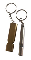 2x Double Tube Metal Survival Whistle Emergency Distress Safety Equipment