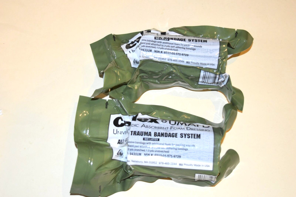 CoFlex (2) UMAFD Universal Medic Absorbent Foam Dressing Trauma Bandage System