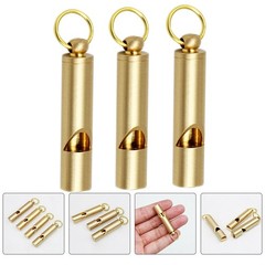3Pcs Vintage Copper Whistles Referee Survival Keychain Pendant