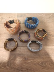 LOT: (6) Paracord Survival Bracelet – Handmade Multicolor – Outdoor Camping Hike