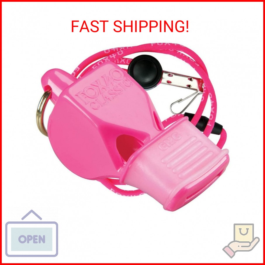 Fox 40 Classic CMG Whistle with Lanyard Referee-Coach, Safety Alert-Pink