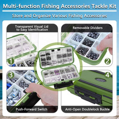 412Pcs Fishing Tackle Kit with Box,Complete Terminal orange