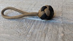 Pack of Three 3″ Paracord Zipper Pulls (Coyote Brown/Black) [Combined Shipping]