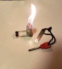 VINTAGE MARBLES SURVIVAL MATCH SAFE/ALCHOHOL BURNER WATERPROOF, STAINLESS STEEL