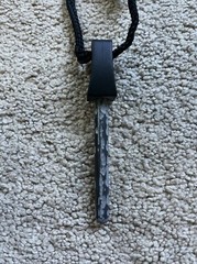 4” Fire Strike Magnesium Flint Fire Starter Rod + Scraper & Lanyard BLACK