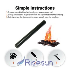 Outdoor Wild Survival Ferro Striker Flint Stone Fire Steel Starter Magnesium Rod