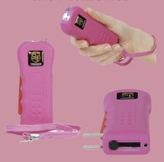 Stun Master POLICE PINK MINI Stun Gun 4.8 Milliamp Rechargeable LED FLASHLIGHT
