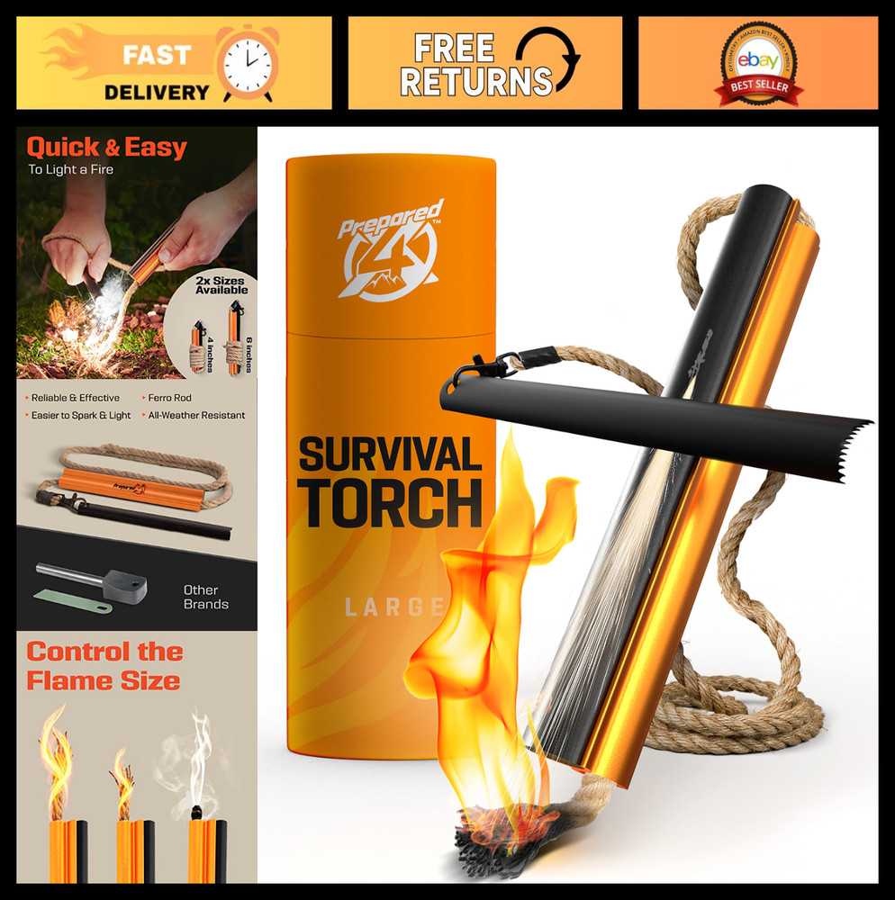 All-in-One Flint Steel Fire Starter Kit – Ferro Rod, Waterproof Tinder Wick Rope