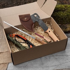 Bushcraft Kit with Camping Axe Saw Ferro Rod Sharpening Tool for Hiking Fishing