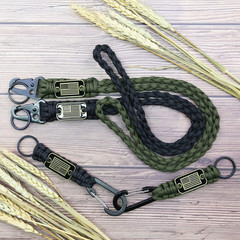 2/4PCS Heavy Duty Paracord Lanyard Keychain with USA Flag, Braided Key Lanyard f