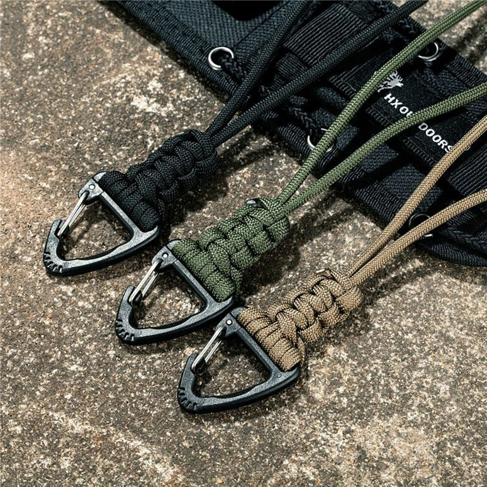 1/3Pcs Paracord Lanyard Survival Keychain Key Ring Triangle Buckle Keychains Kit