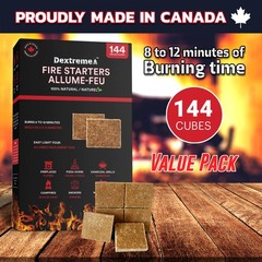 Dextreme Fire Starter Pack of 144/48 Natural Starters Cubes 144 Squares