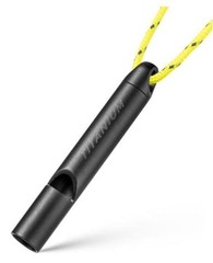 Titanium Pealess Emergency Whistle, 120-130dB High Frequency Black 1 Pack