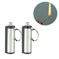 2x Permanent Fire Starter Outdoor Match Lighter Survival Tool Flint Keychain@