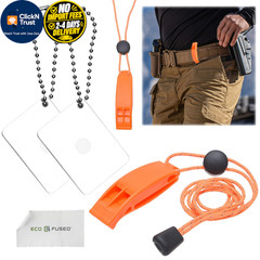 Eco-Fused 2X Survival Whistle and Signal Mirror – Outdoor Orange