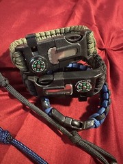 LARGE Survival Bracelet Military Grade Nylon Paracord Rope And Hook Bracelet LOT