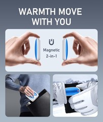 14000mAh Hand Warmers Rechargeable 2 Pack, AI Warmer with Charging Blue
