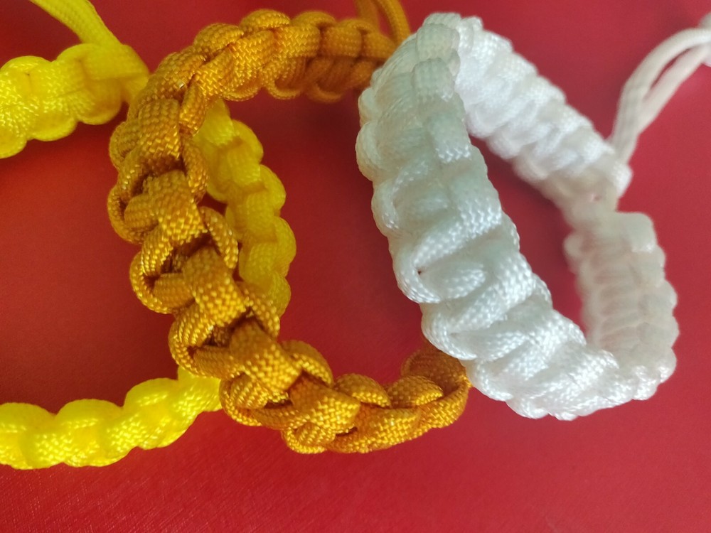 3 Pack Handmade Mad Max Style Adjustable Paracord Bracelets 7.5″ Diamond Knott.