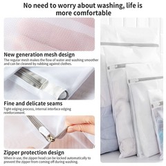 10 Pack Mesh Laundry Bags for Delicates with Non 10Pack(Family Size1), White