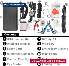 Survival Kit – All-in-One Survival Gear and Supplies for Camping, Hiking, Huntin